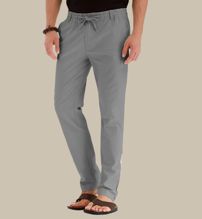 Stijlvolle heren casual zomerbroek met elastische tailleband, ideaal voor lente- en zomeroutfits.