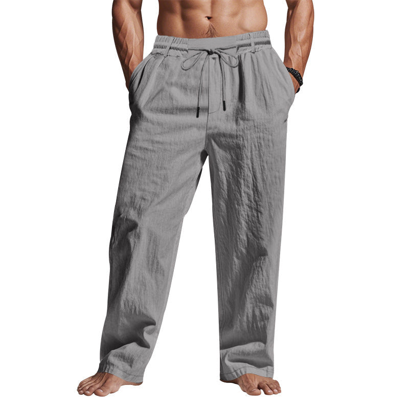 Heren chino broek met trekkoord, comfortabele casual pasvorm voor dagelijks gebruik.