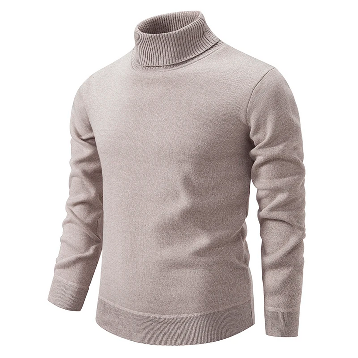 Stijlvolle heren coltrui in effen kleur, van zachte en ademende scheerwol.