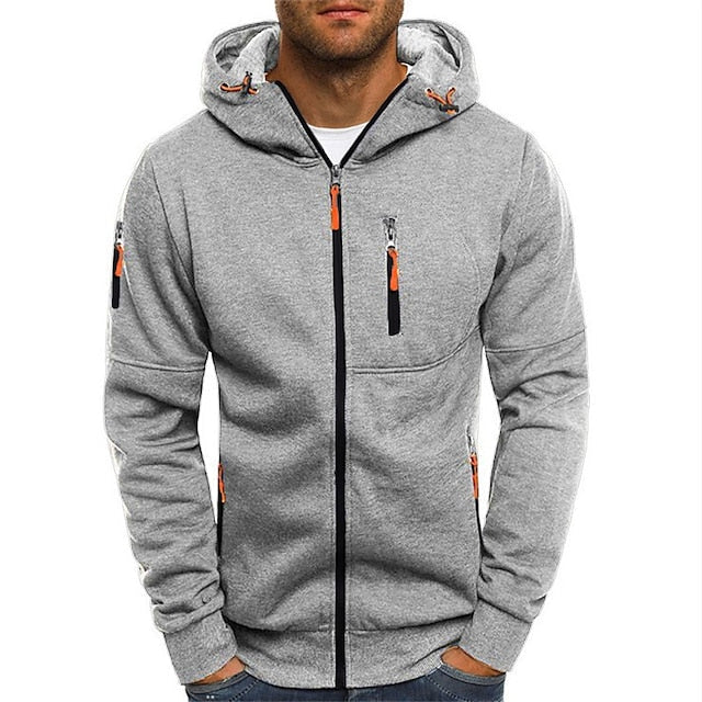 Mannen comfort hoodie, stijlvol vest met capuchon van duurzaam polyester-katoen voor casual dagen.