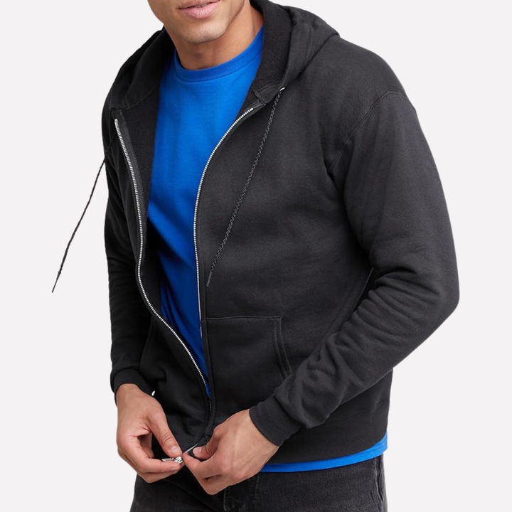 Sportieve herenhoodie met rits; veelzijdig voor lente & herfst. Modieuze casual bovenkleding voor mannen.