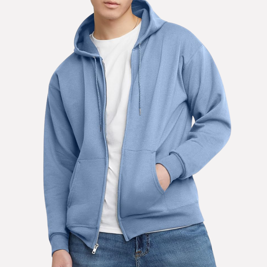 Kwaliteitsvolle heren hoodie met rits en capuchon. Casual, sportief en comfortabel voor heren.