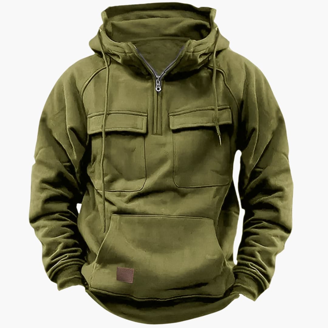 Comfortabele heren half-zip capuchontrui, perfecte sweater voor casual kleding en mannenmode.