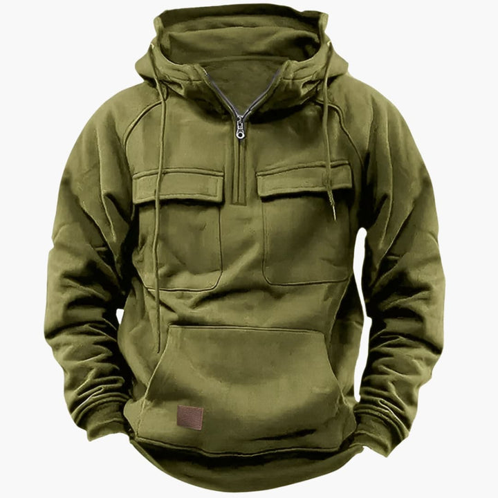 Comfortabele heren half-zip capuchontrui, perfecte sweater voor casual kleding en mannenmode.