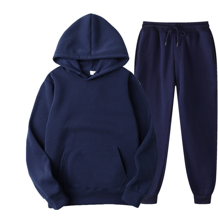 Complete heren jogger sportkledingset met hoodie en broek, comfortabel en stijlvol trainingspak.