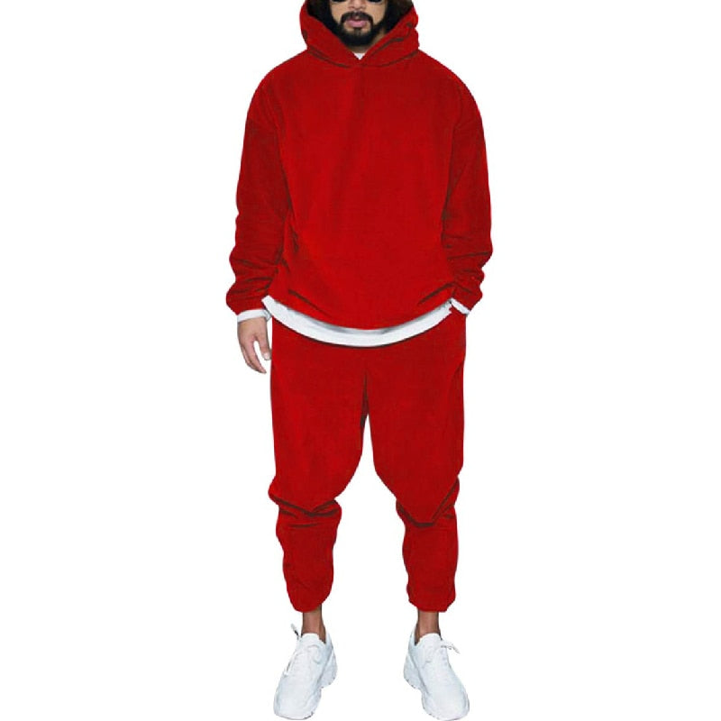 Detail van heren jogger hoodie, zacht materiaal en comfortabele pasvorm voor een casual look.