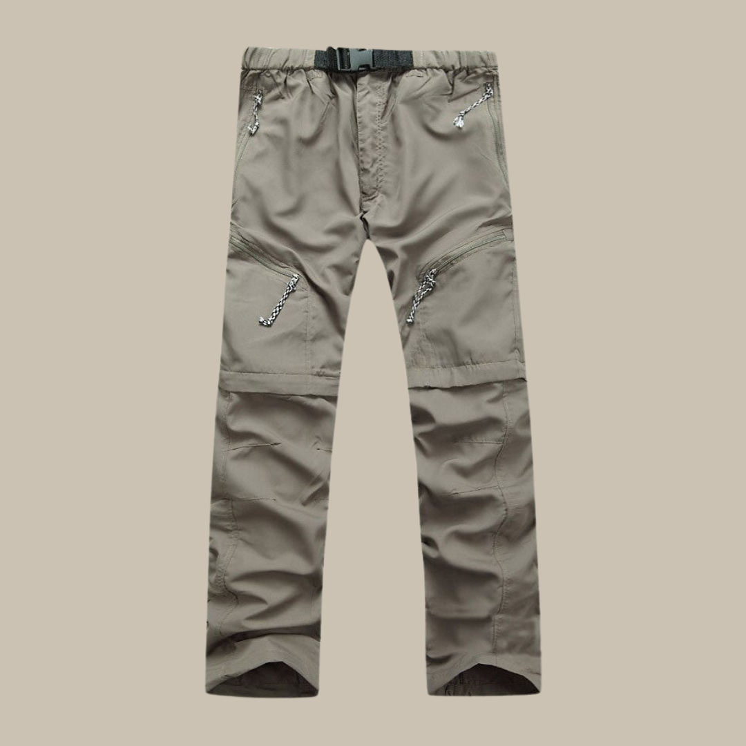 Lichte en comfortabele heren zomerbroek, afritsbaar, ideaal voor avontuurlijke reizen en wandelen.