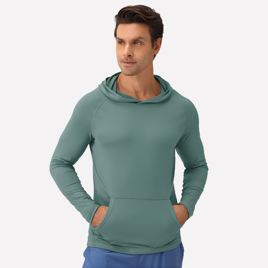 Heren comfortabele pullover hoodie, ideaal voor dagelijkse casual mode. Zachte stof, ontspannen pasvorm.