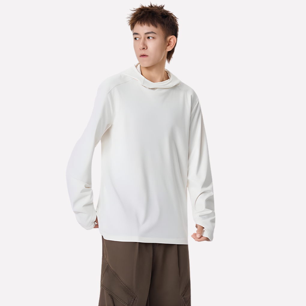 Sportieve heren hooded sweatshirt, een ontspannen pasvorm pullover voor mannen.