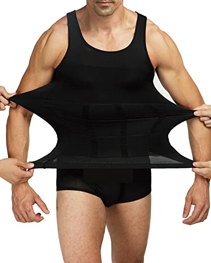 Ademend compressie onderhemd voor heren; stretchstof voor optimaal comfort en pasvorm.
