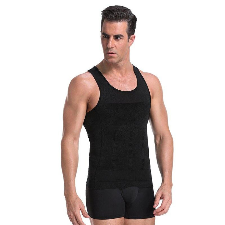 Discreet heren shapewear; onzichtbaar compressie onderhemd voor een slanker profiel.