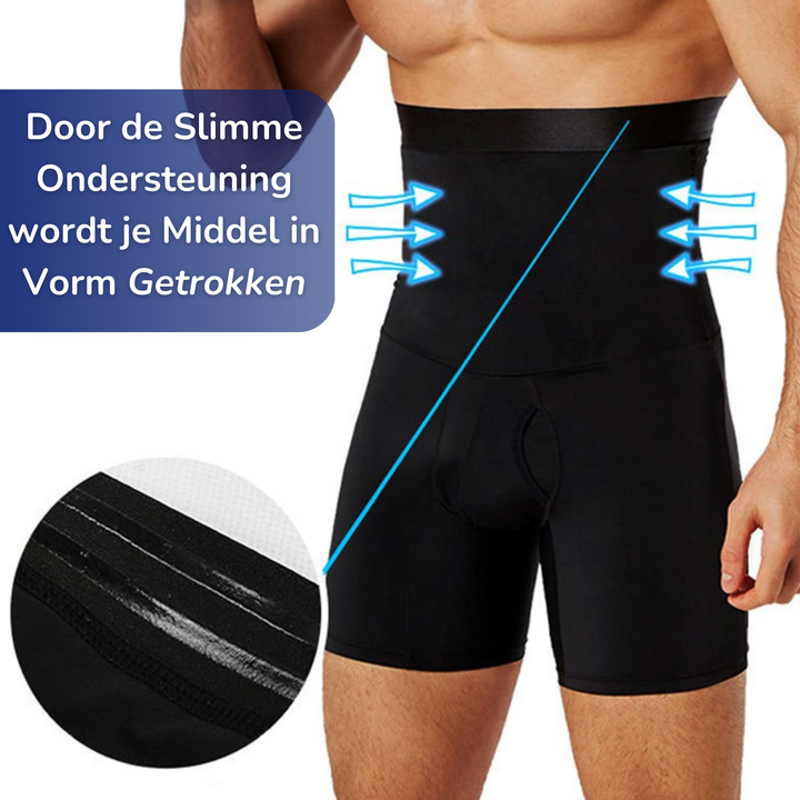 Comfortabele heren compressiebroek voor een slanke buik en een gestroomlijnd, atletisch silhouet.