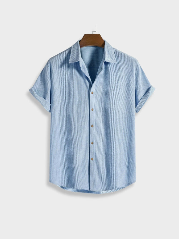 Heren zomerset Sven van corduroy, complete set met korte mouwen overhemd en broek, ideaal voor casual zomer.