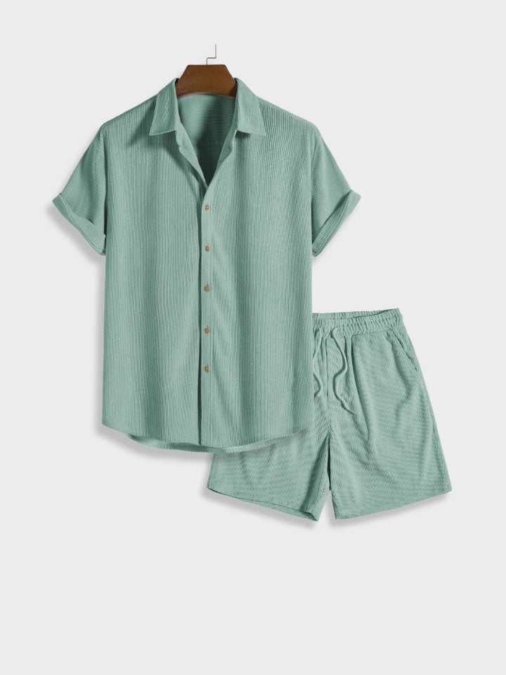 Stijlvolle heren corduroy zomerset Sven met knoopsluiting, perfecte casual kleding voor zomerse dagen.