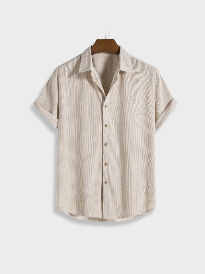 Relaxte fit heren corduroy zomerset Sven, luchtige zomerkleding met knoopsluiting voor vakantie en strand.