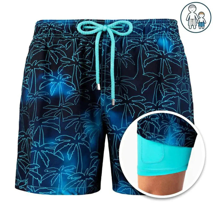 Zijaanzicht Dario heren zwembroek, moderne pasvorm. Comfortabele sneldrogende shorts voor sport en strand.