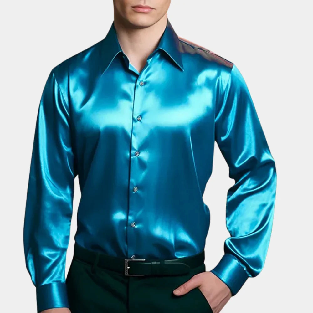 Elegant Hoymans heren overhemd, slim fit, verkrijgbaar in geel, blauw en zwart, voor elke stijl.