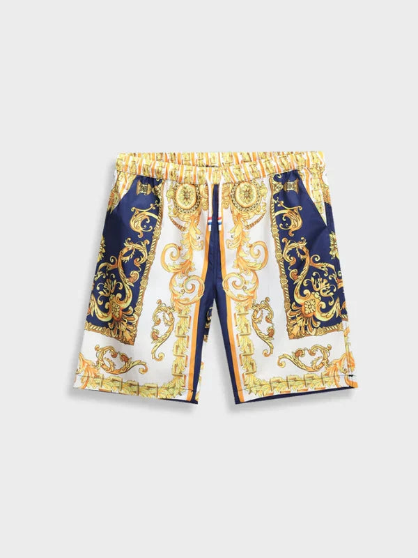 Comfortabele heren barokstijl zomer outfit met korte mouwen en broek. Een elegante en zomerse keuze.