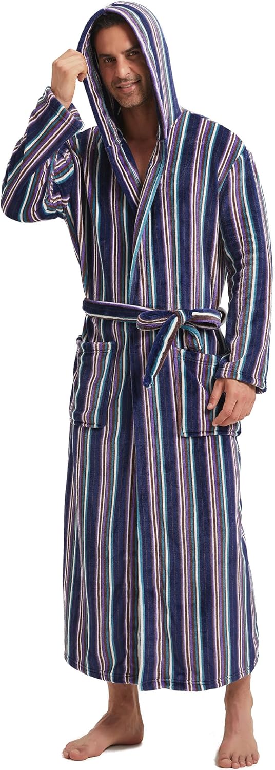 Warme heren flanellen badjas James, voor comfort en ontspanning.