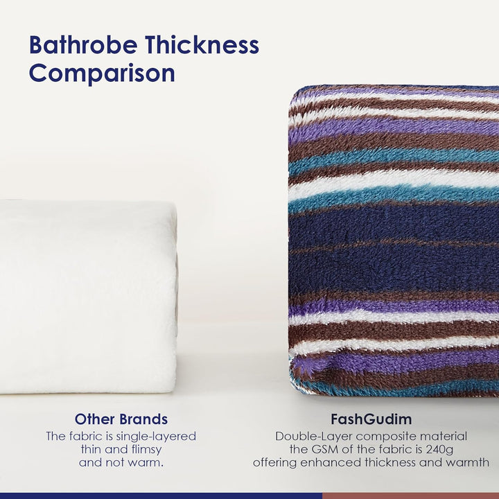 Heren badjas James van flanel, luxe en comfortabel voor thuisgebruik.