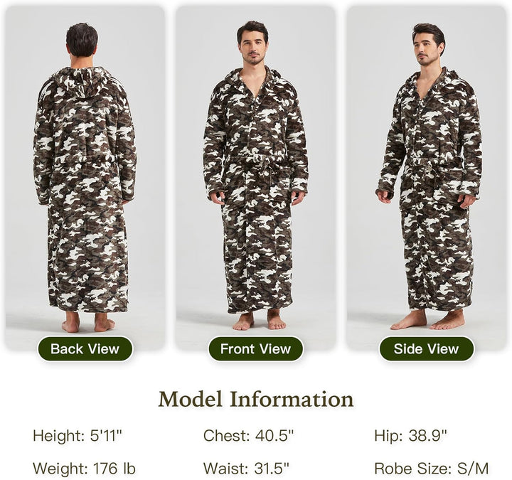 Comfortabele heren badjas James, van warm flanel, voor relax momenten.
