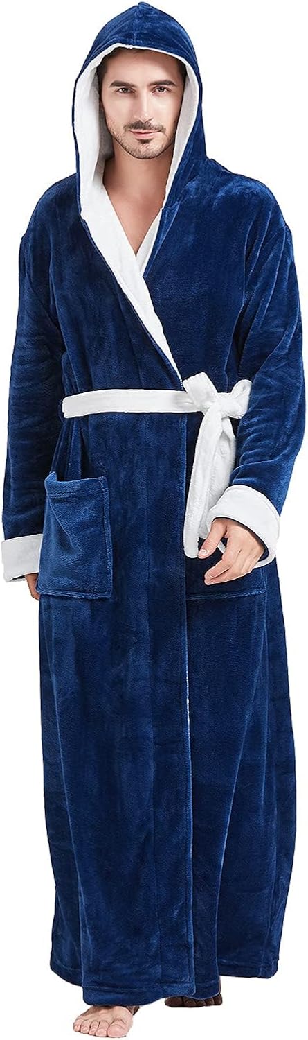 Comfortabele heren badjas, flanel James, perfect als huispak en nachtkleding.