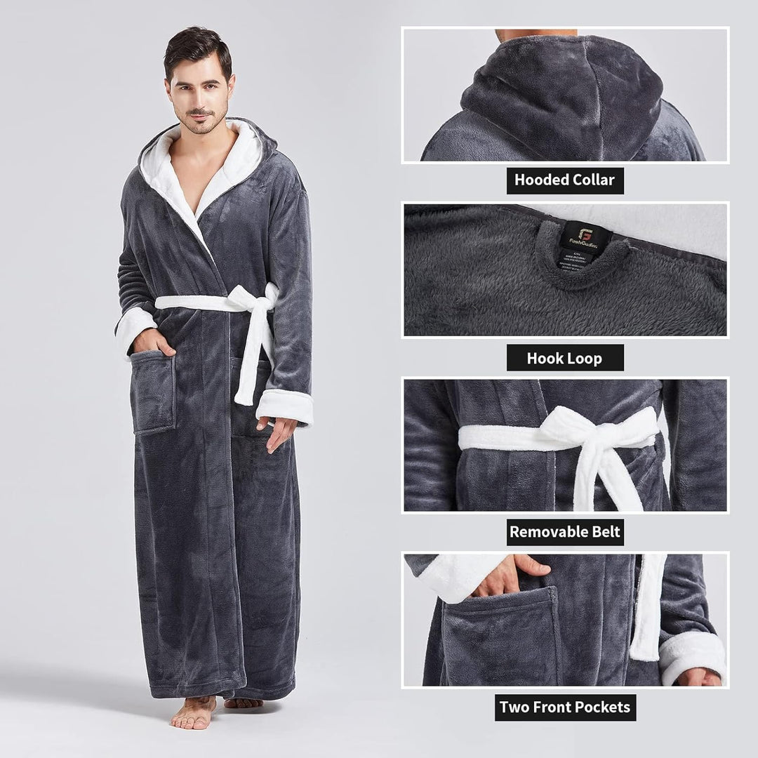 Comfortabele James flanellen badjas voor heren, zachte loungekleding.