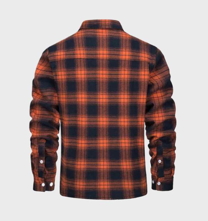 Casual heren overhemdjack van flanel, gevoerd met zacht fleece. Comfortabel, warm en perfect voor wintermode.