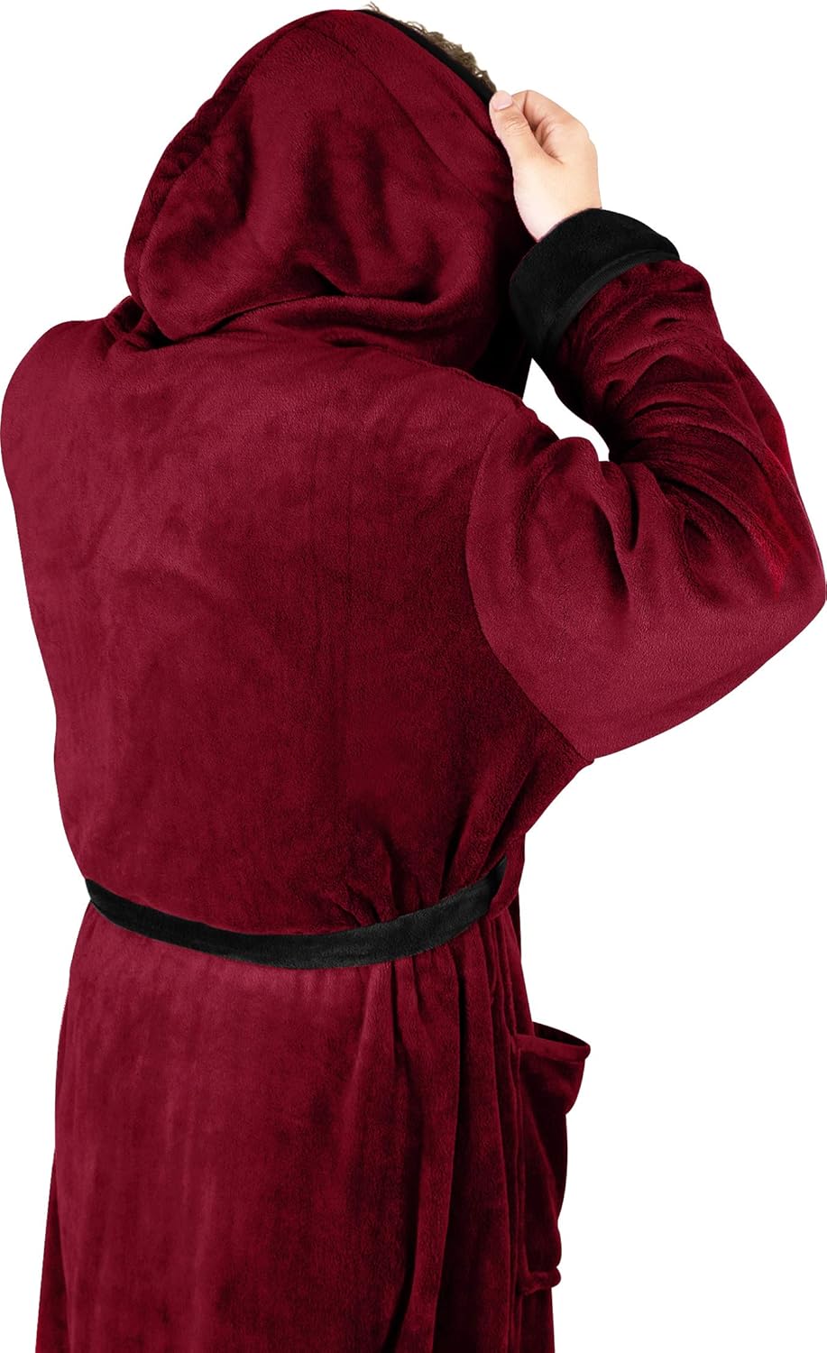 Zachte heren badjas Harry, comfortabel fleece met capuchon, perfect als warm huispak of nachtkleding.