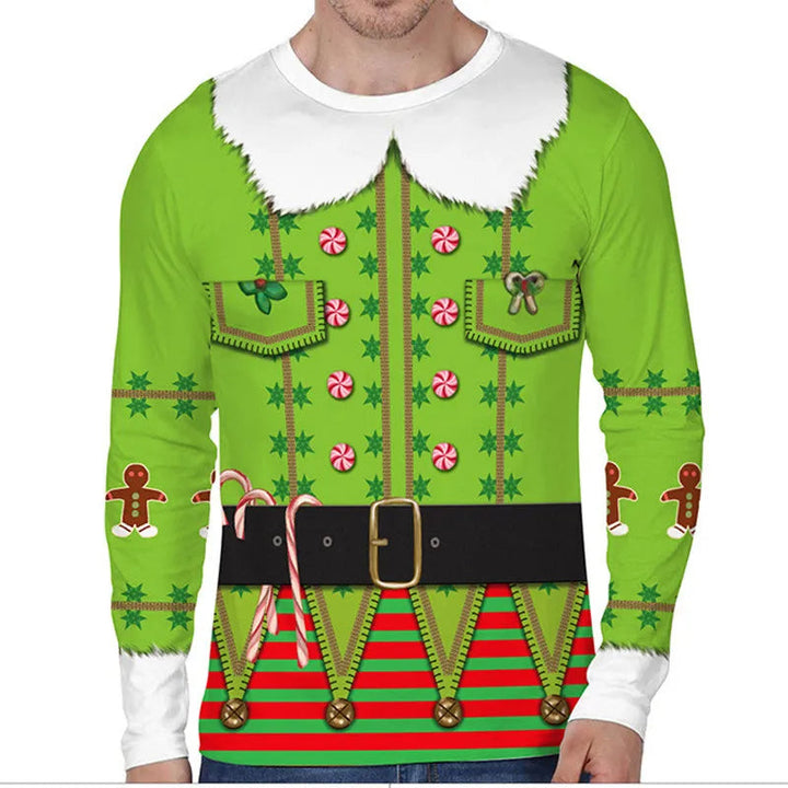 Stijlvolle heren sweater: foute kersttrui met humoristische opdruk, perfect voor kerstfeest.