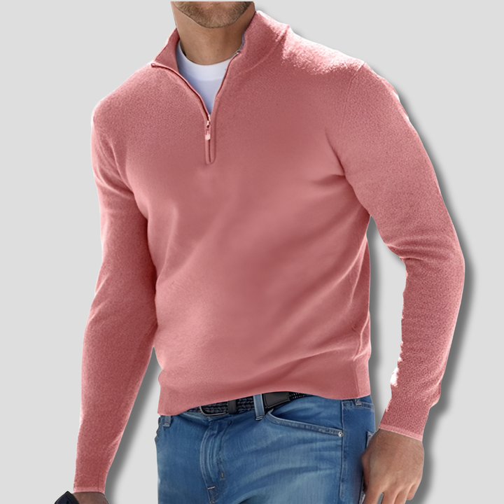 Comfortabele heren trui met ritskraag, perfect voor de casual mannenmode.