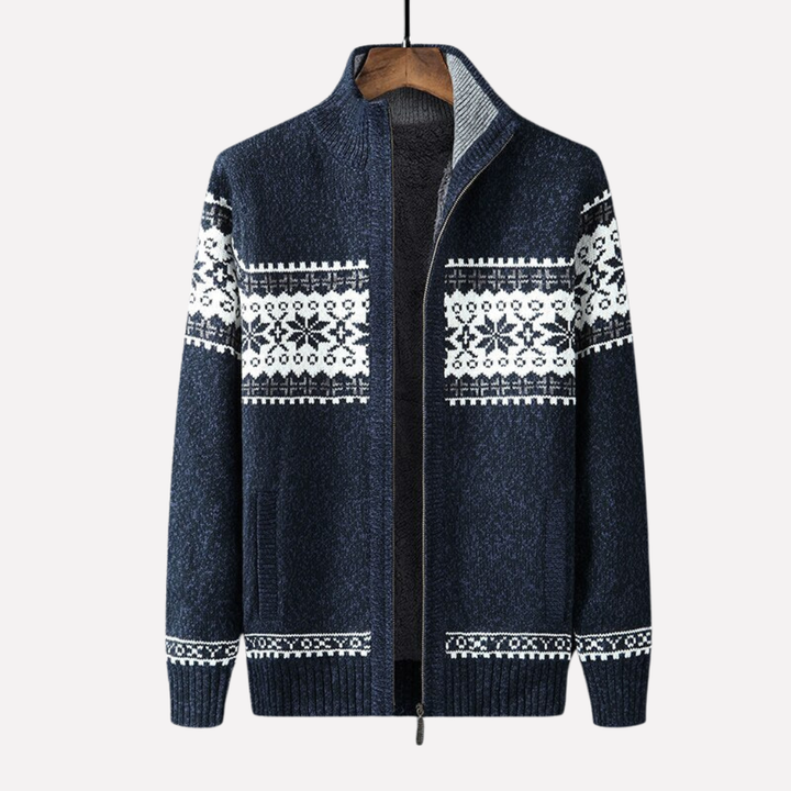 Warm gehaakt heren winter vest. Zacht en comfortabel, perfect voor een casual lagen look.