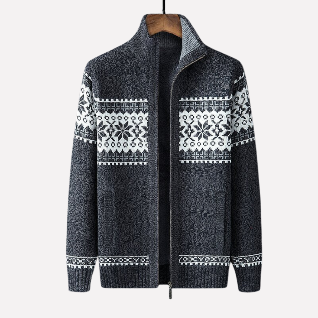 Comfortabel heren winter vest met uniek gehaakt patroon. Essentiële herenkleding voor een casual stijl.