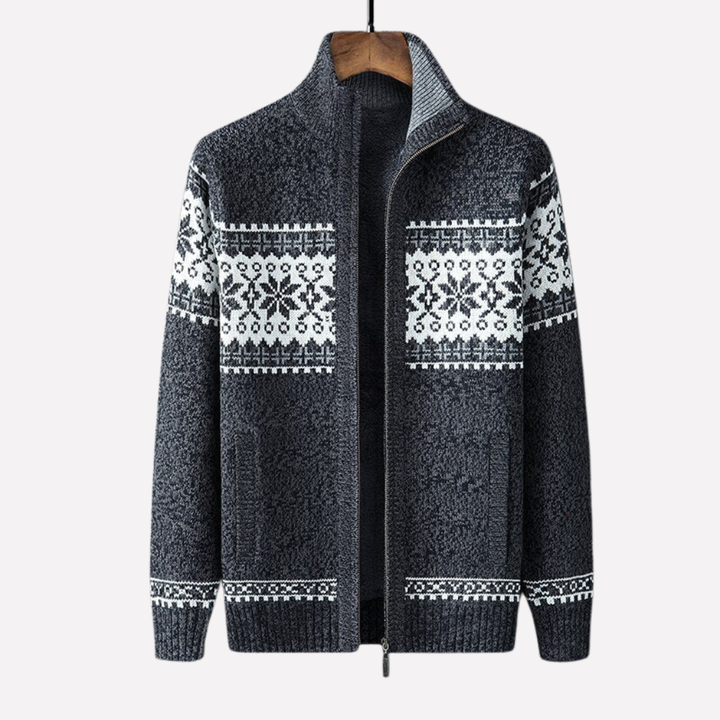 Comfortabel heren winter vest met uniek gehaakt patroon. Essentiële herenkleding voor een casual stijl.
