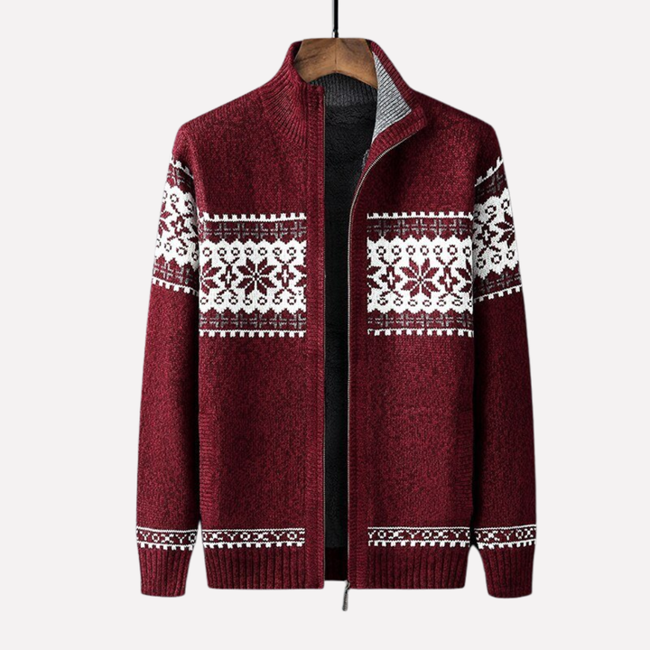 Modieus heren gehaakt vest voor de winter. Warme kleding voor comfortabele en stijlvolle heren mode.