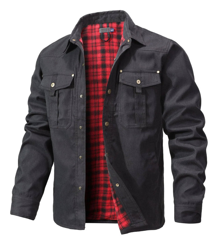 Trendy geruit herenjack met borstzakken, perfect voor casual en dagelijks gebruik. Comfortabel jack.