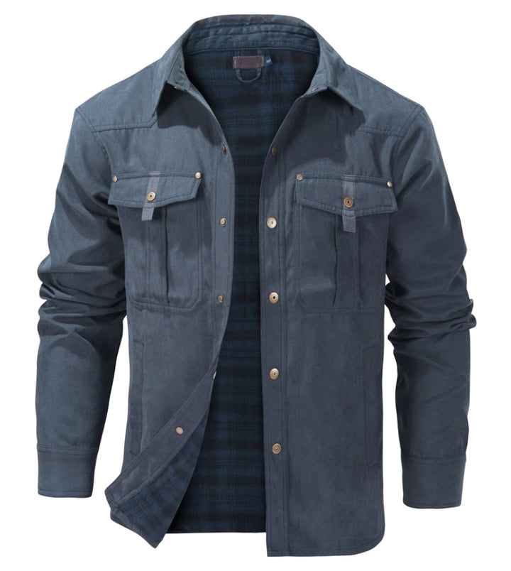 Comfortabel winterjack voor heren met ruitenpatroon en borstzakken, biedt optimale warmte en stijl.