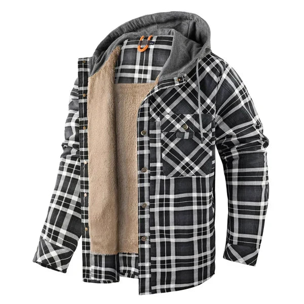 Heren geruit overshirt met capuchon, ideaal voor een stoere, casual look. Comfortabel vest voor mannen.