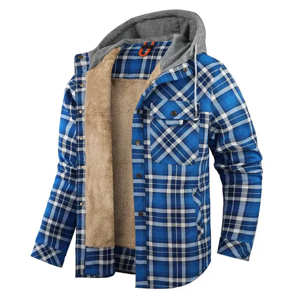 Tijdloos geruit heren overshirt met capuchon. Veelzijdig te dragen voor casual laagjes in elke look.