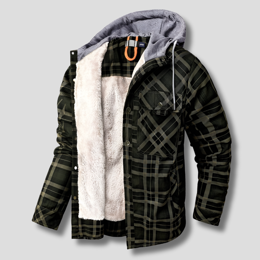 Comfortabel geruit overhemdvest voor heren met capuchon, perfect voor een relaxte, stoere casual look.