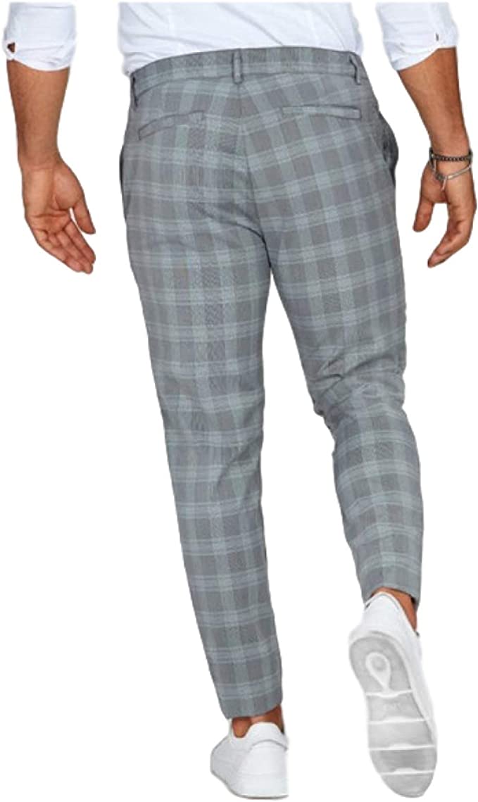 Veelzijdige heren geruite chino broek slim fit. Ideaal voor casual én smart casual herenmode, zeer comfortabel.