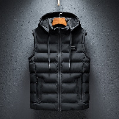 Duurzame heren gewatteerde jas met capuchon. Geschikt als outdoor vest of stijlvolle casual winterjas.