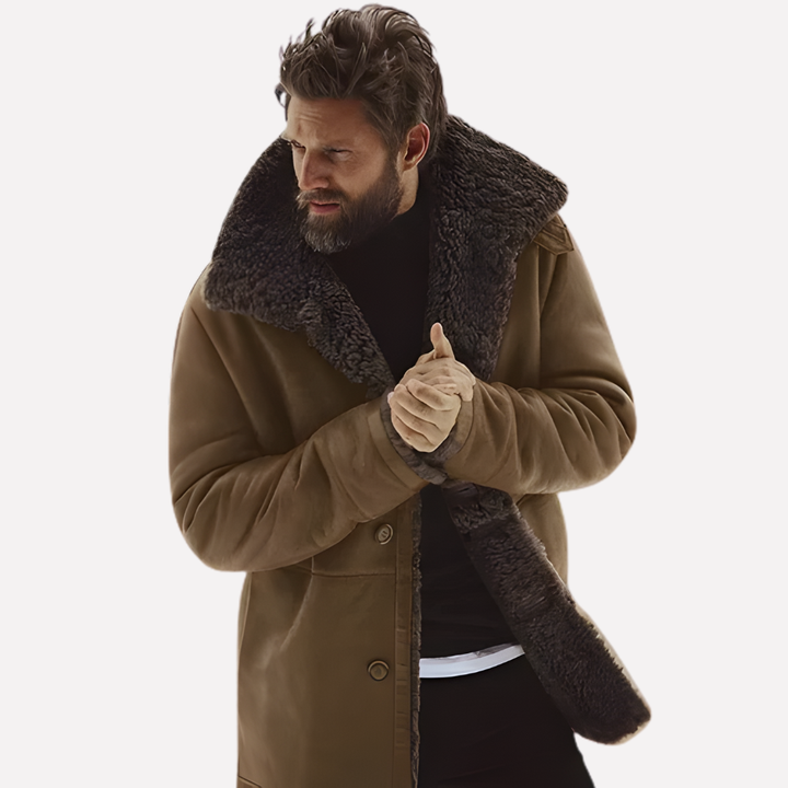 Heren gewatteerde winterjas met brede kraag, warm & stijlvol. Perfect voor outdoor casual bescherming.