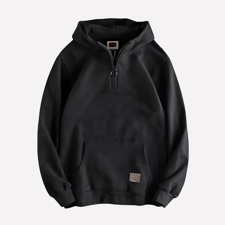 Zachte heren hoodie met halve rits en capuchon, perfect als casual en comfortabele bovenkleding voor mannen.