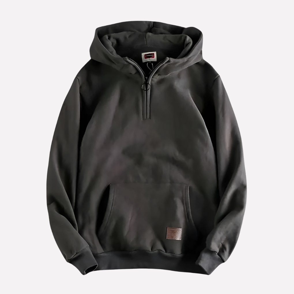Stijlvolle heren half-zip hoodie voor een relaxte look; veelzijdig voor sportief of dagelijks comfort.