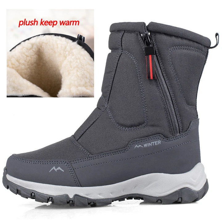 Waterdichte heren winterlaarzen met warme voering, ideaal voor sneeuw en koud weer. Perfect voor outdoor activiteiten.