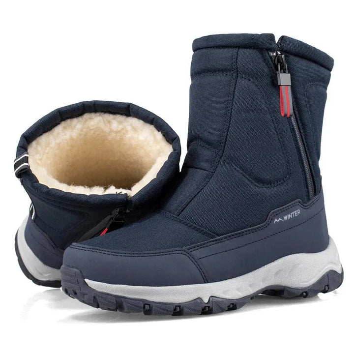 Robuuste waterdichte heren snowboots, perfect voor winterwandelingen in de sneeuw. Duurzame winterlaarzen.
