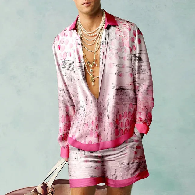 Fabio heren Hawaii set: comfortabele zomer outfit met tropische print, ideaal als strandkleding.