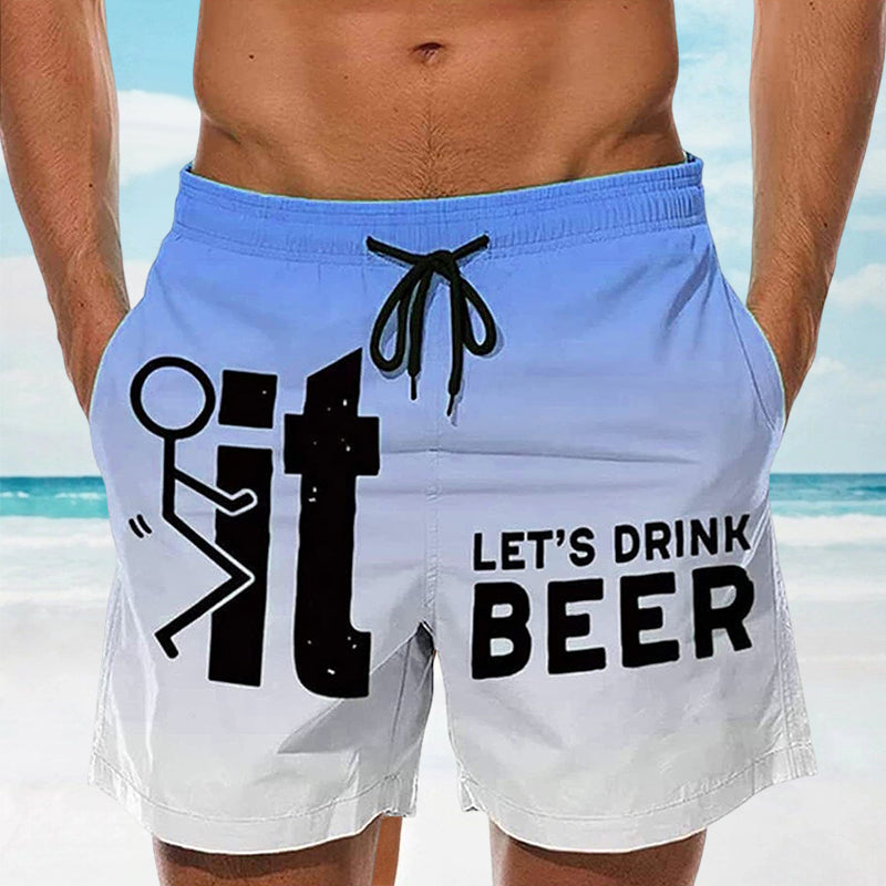 Heren Hawaii zwemshort Fabio met elastische tailleband, ideaal voor zomerse dagen en strandvakanties.