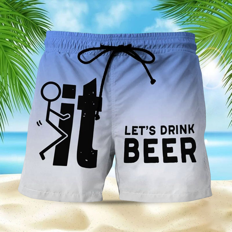 Hawaii zwemshort Fabio voor heren, comfortabele badmode met levendige print en verstelbare elastische taille.